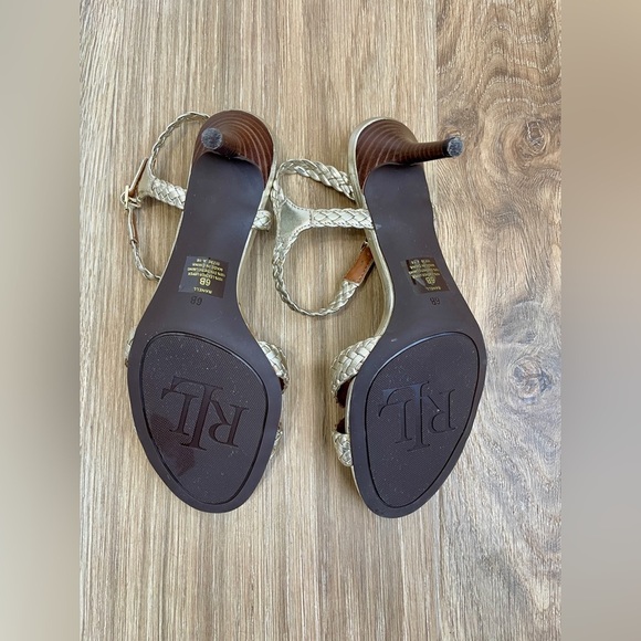 Ralph Lauren High Heel pewter Shoes / Sandals Size 6 B LNC - Picture 5 of 5